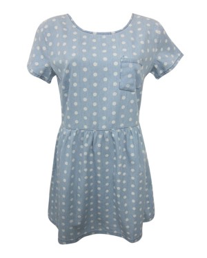 Polka Dot Denim Dress